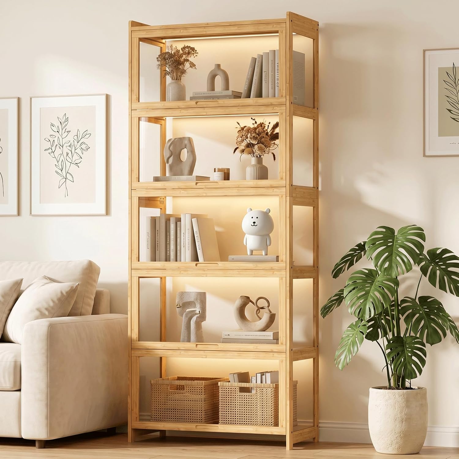 Display Case Acrylic - Витрина с акриловыми дверцами, 5-уровневый шкаф