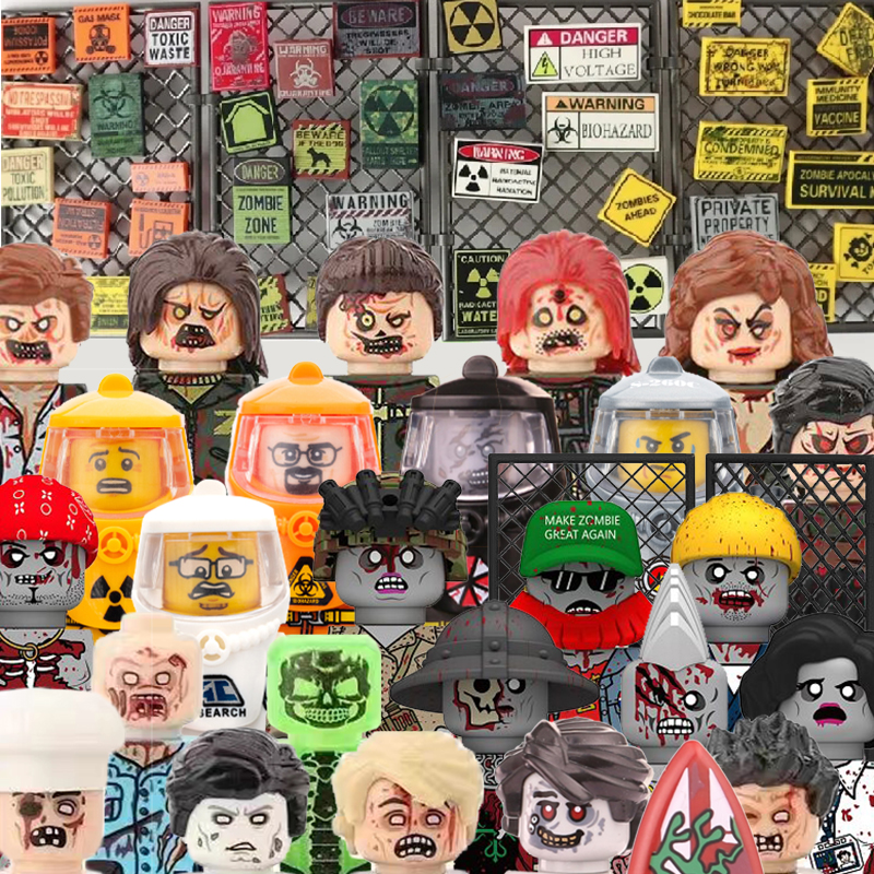 Lego Minifigure Holder - Конструктор MOC: Фигурки городских зомби, солдаты