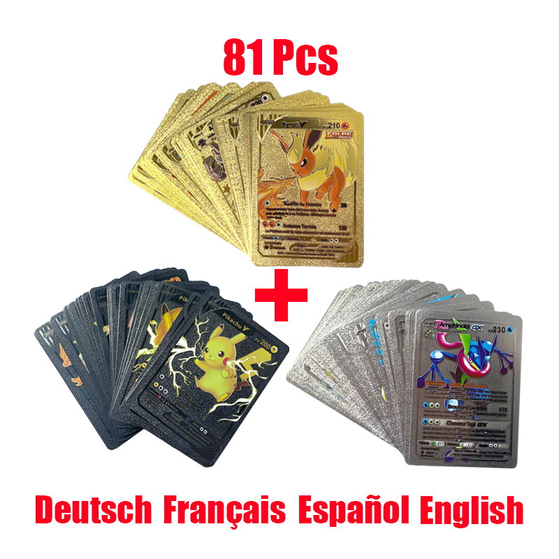 Pokemon Binder Card - 81-15 шт. карты покемонов золото серебро